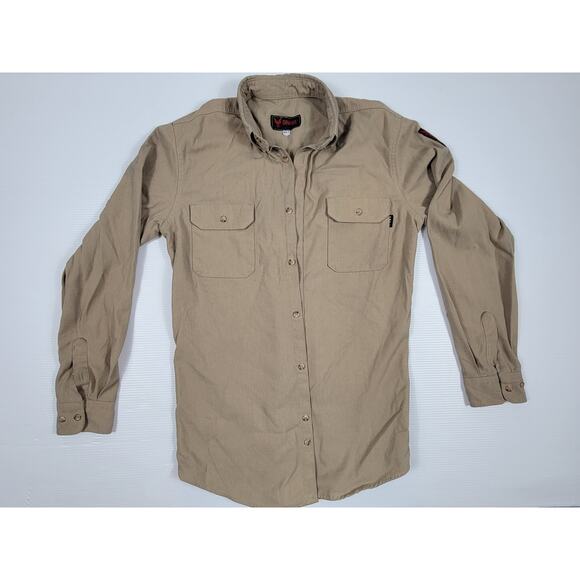 Drifire CAT2 Flame Resistant Utility Shirt Mens MD-T Medium Tall Brown Khaki - Picture 1 of 9